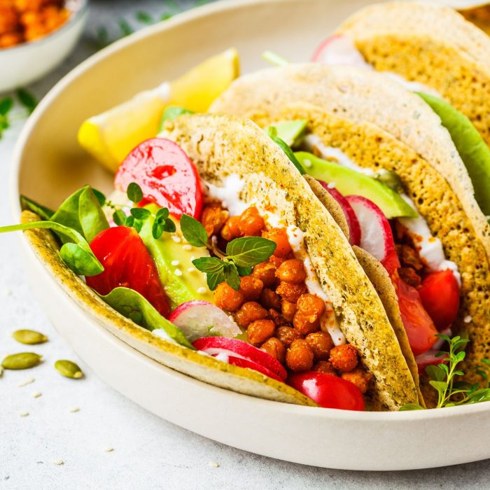 Buffalo Chickpea Tacos