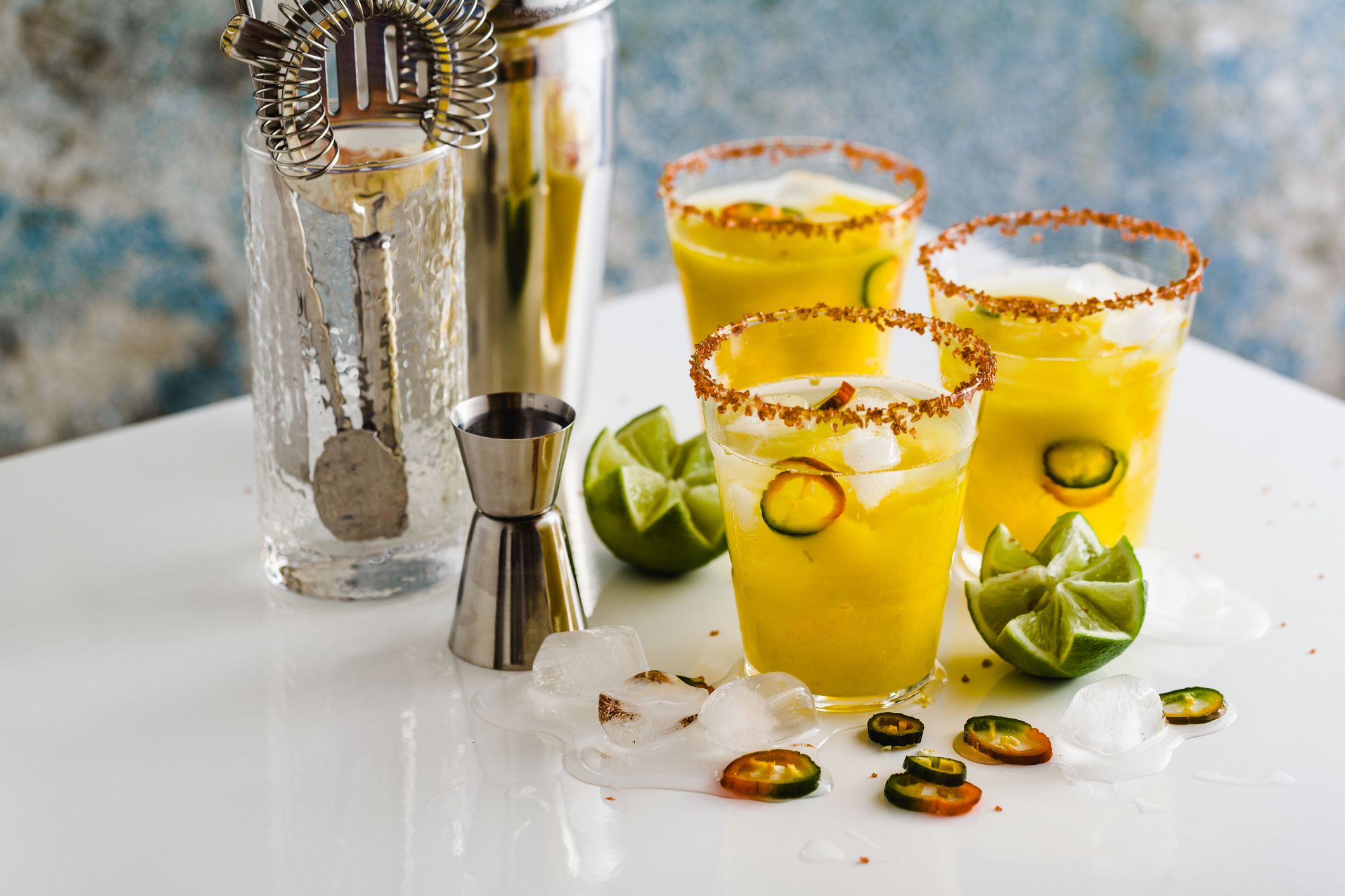 Charred Lime and Jalapeno Margaritas