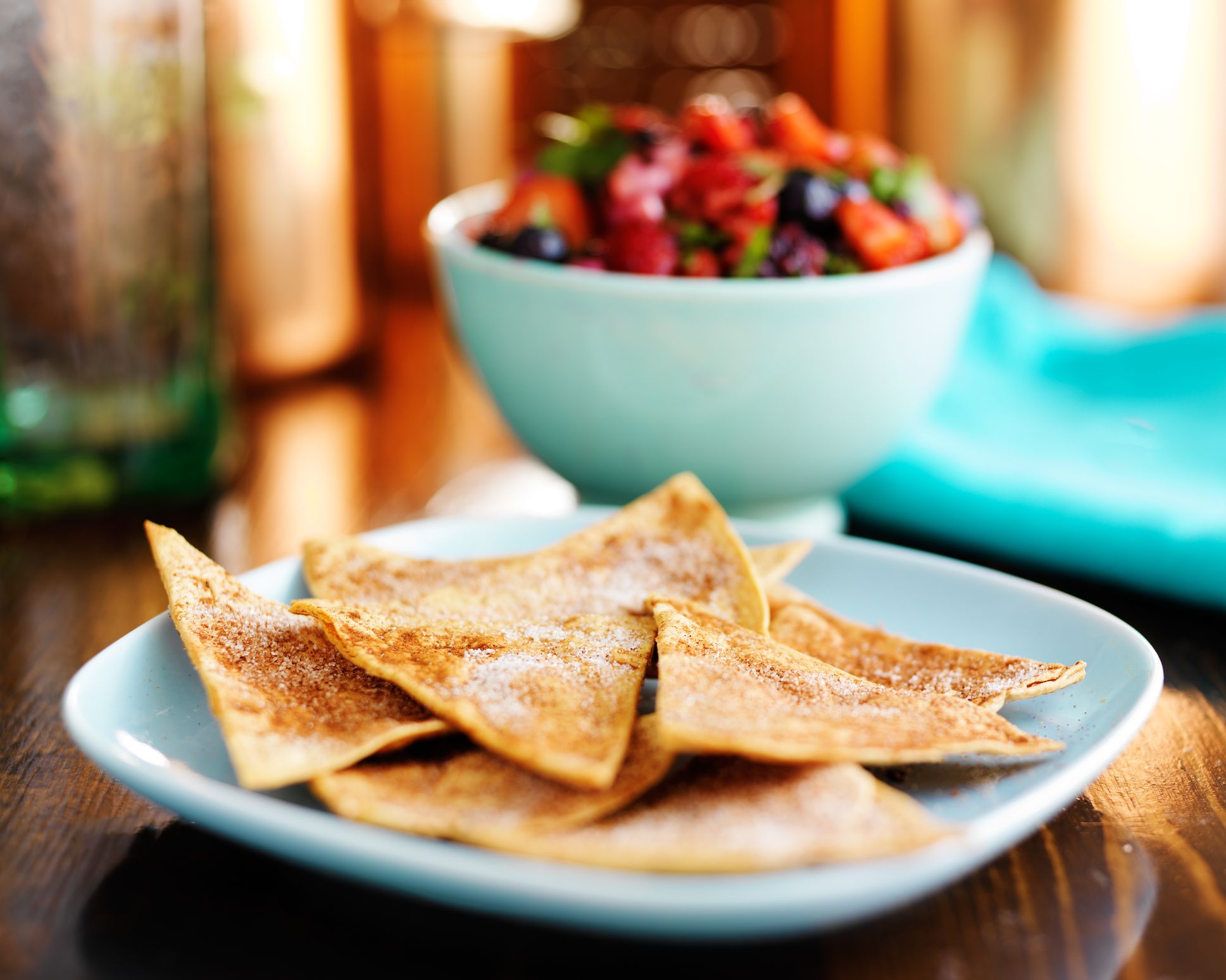 Churro Chips with Spicy Chocolate Dip Sonora Tortillas