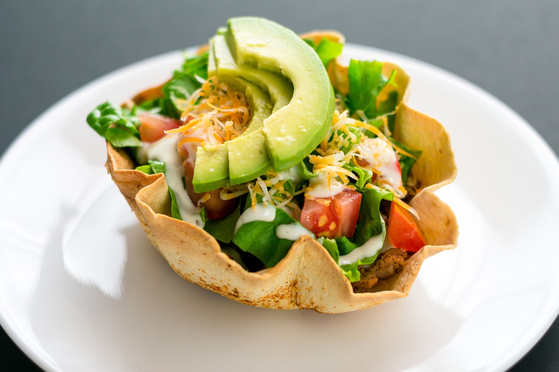 Taco Salad with Homemade Tortilla Bowls - Sonora Tortillas