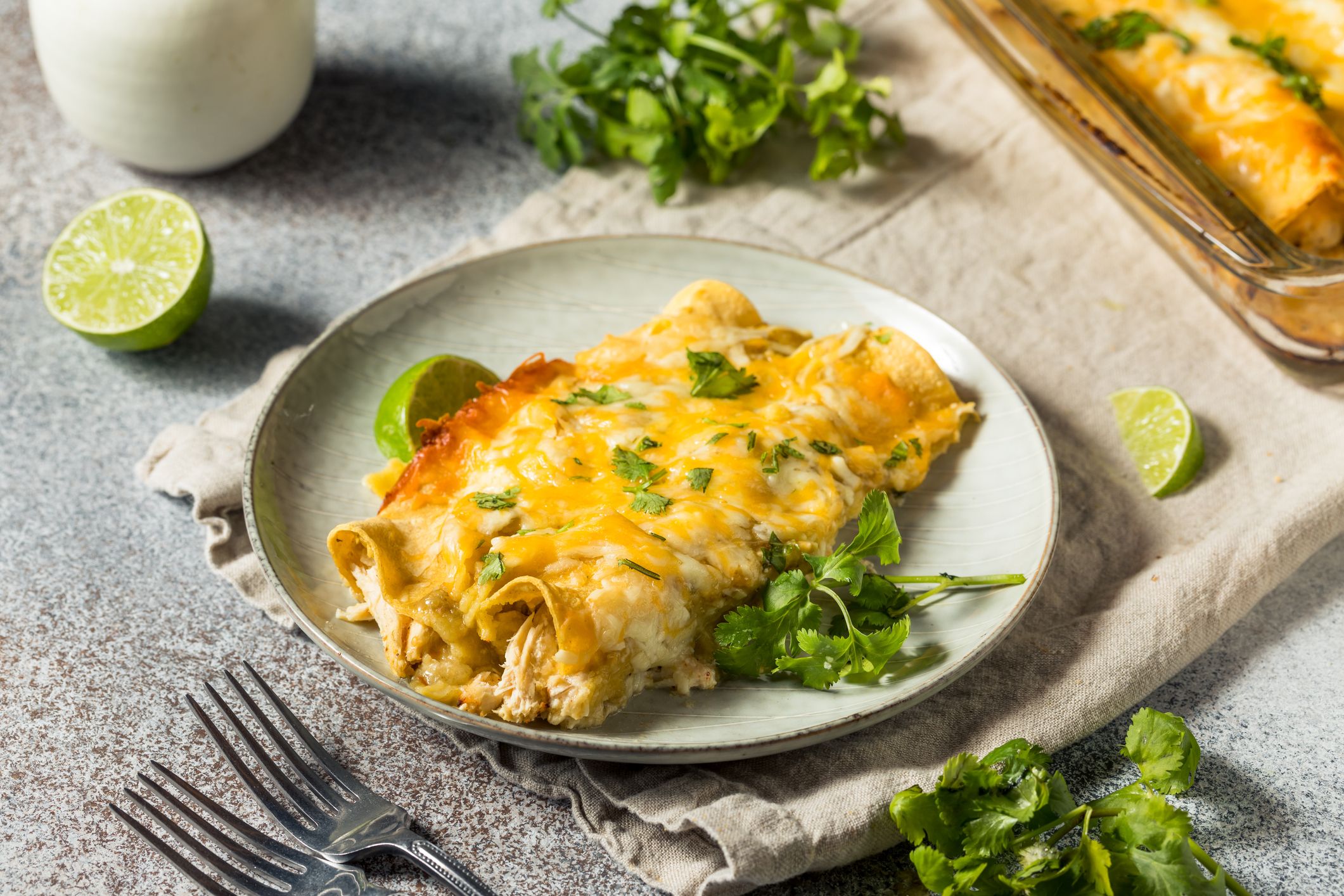 Slow Cooker Chicken Enchiladas Sonora Tortillas